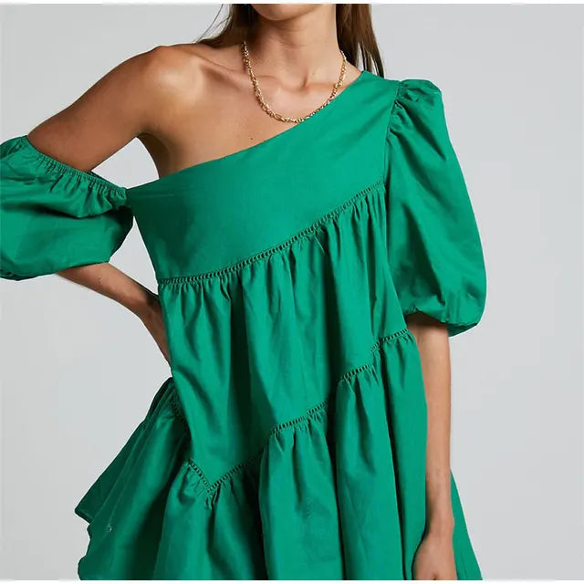 Fashionable Cold Shoulder Mini Dress for Ladies