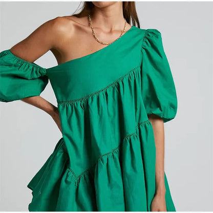 Fashionable Cold Shoulder Mini Dress for Ladies