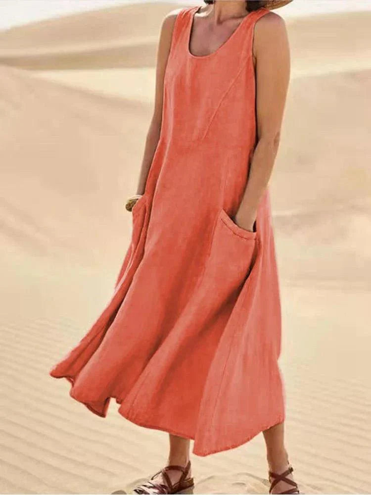 Breathable Casual Summer Cotton Dress - OutfitLondon
