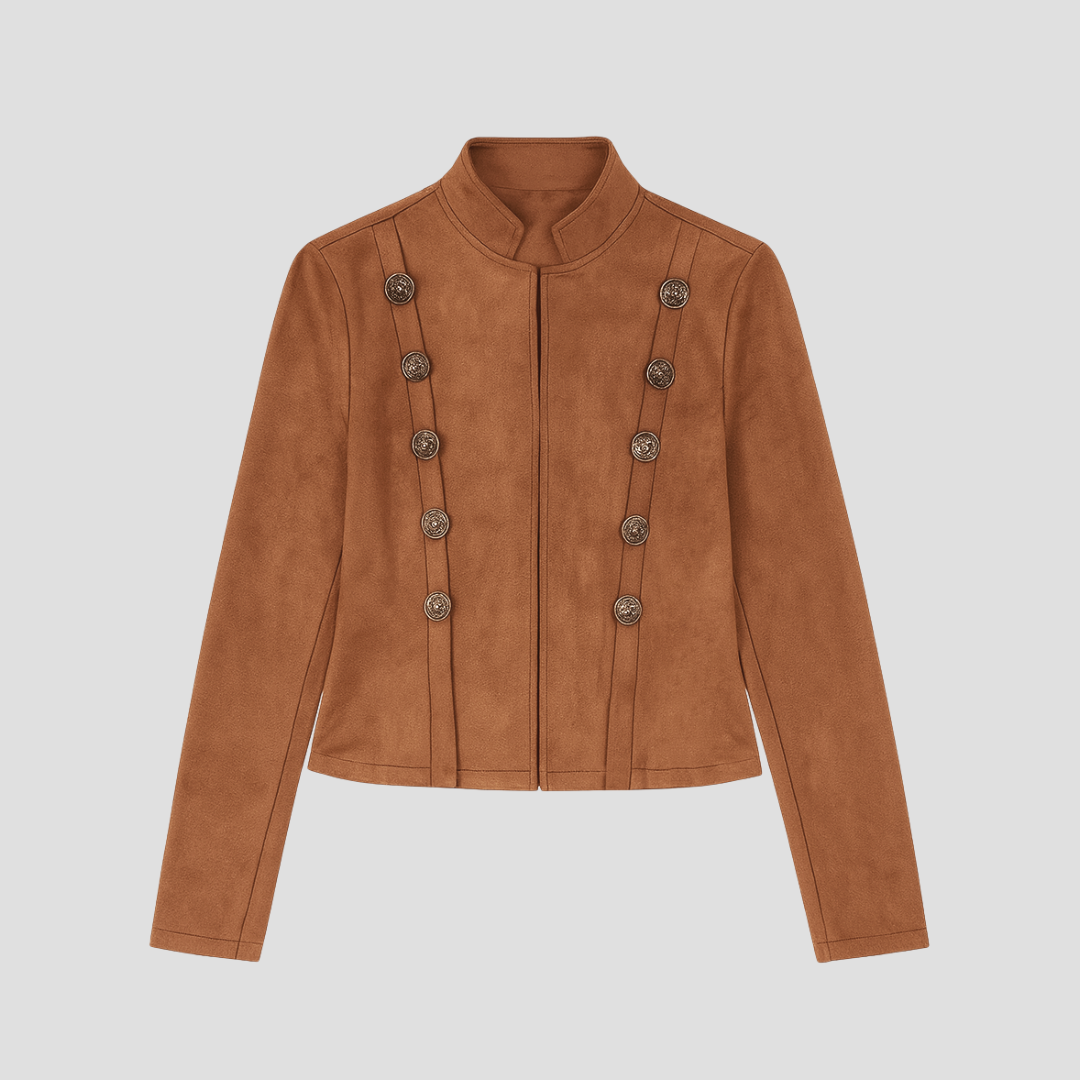 Ladies Faux Leather Combat Style Jacket