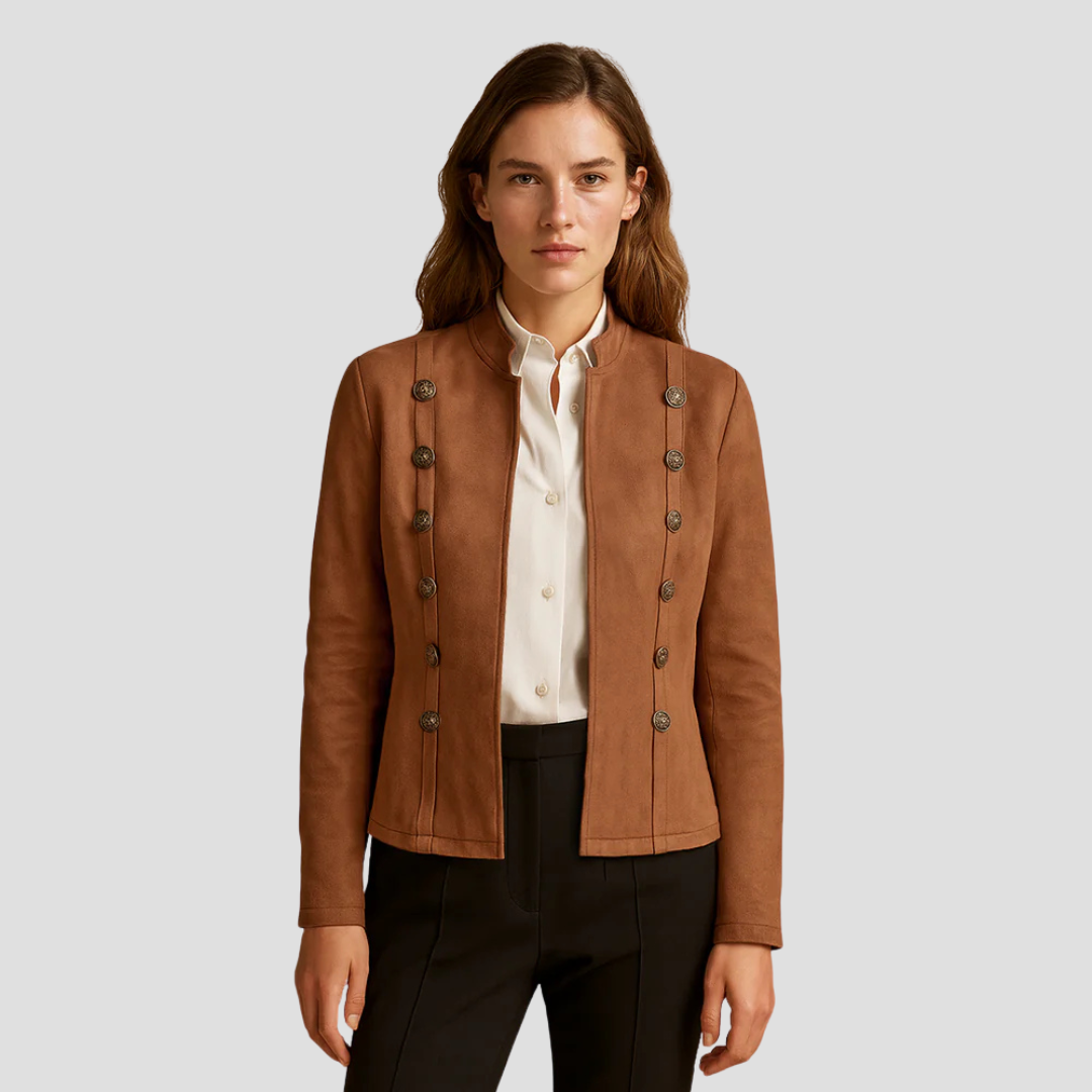 Ladies Faux Leather Combat Style Jacket