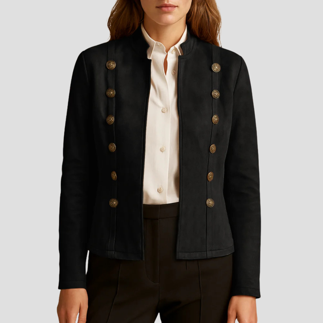 Ladies Faux Leather Combat Style Jacket