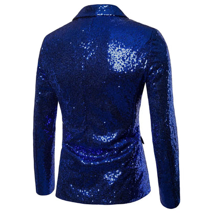 Shiny Sequined Mens Blazer Jacket