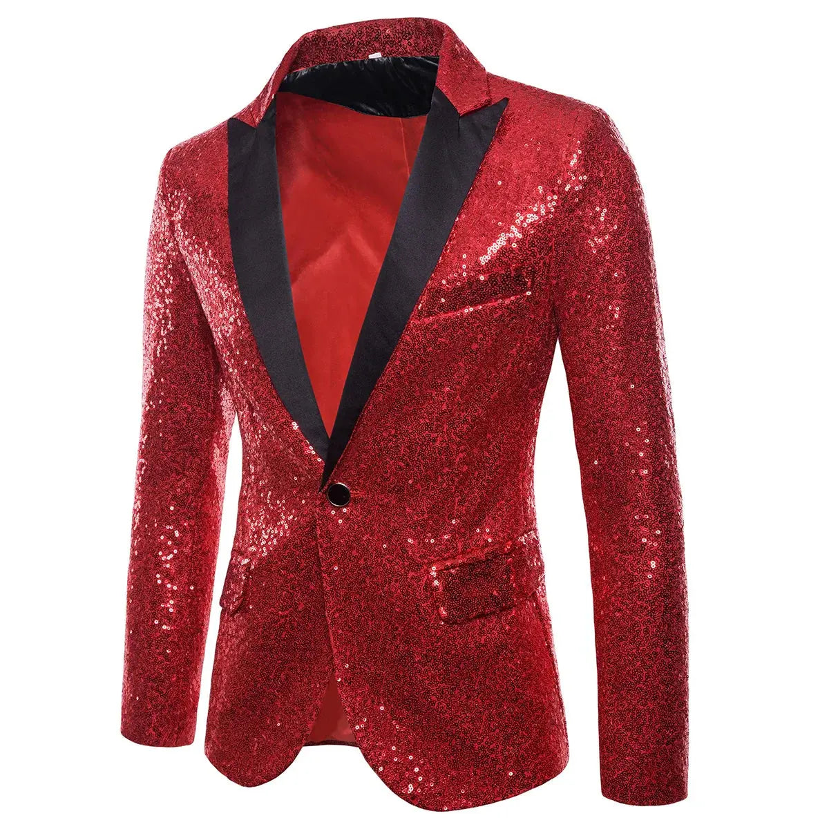 Shiny Sequined Mens Blazer Jacket