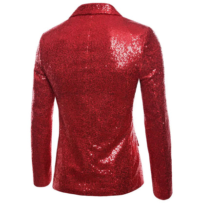 Shiny Sequined Mens Blazer Jacket
