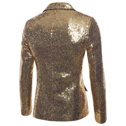 Shiny Sequined Mens Blazer Jacket