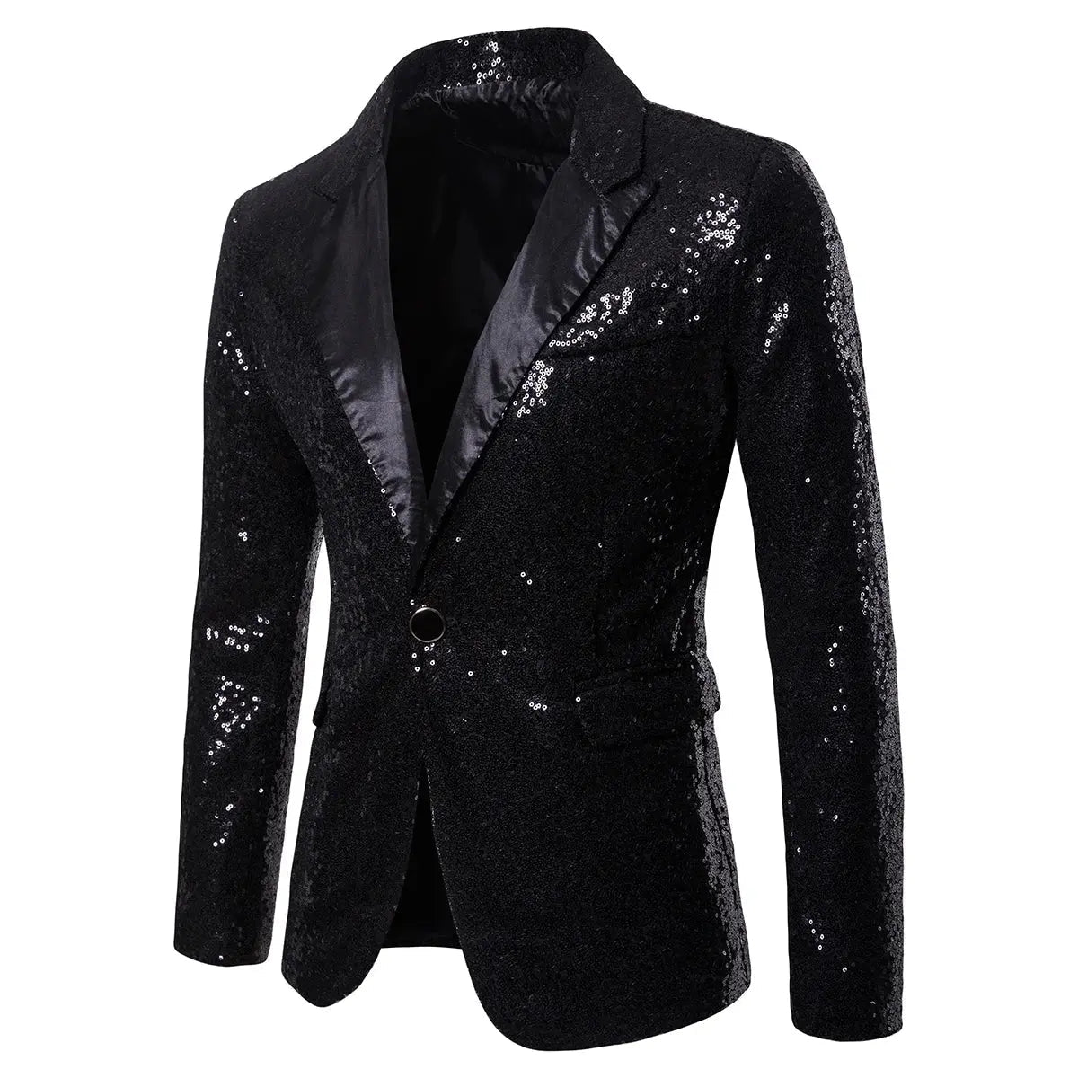 Shiny Sequined Mens Blazer Jacket