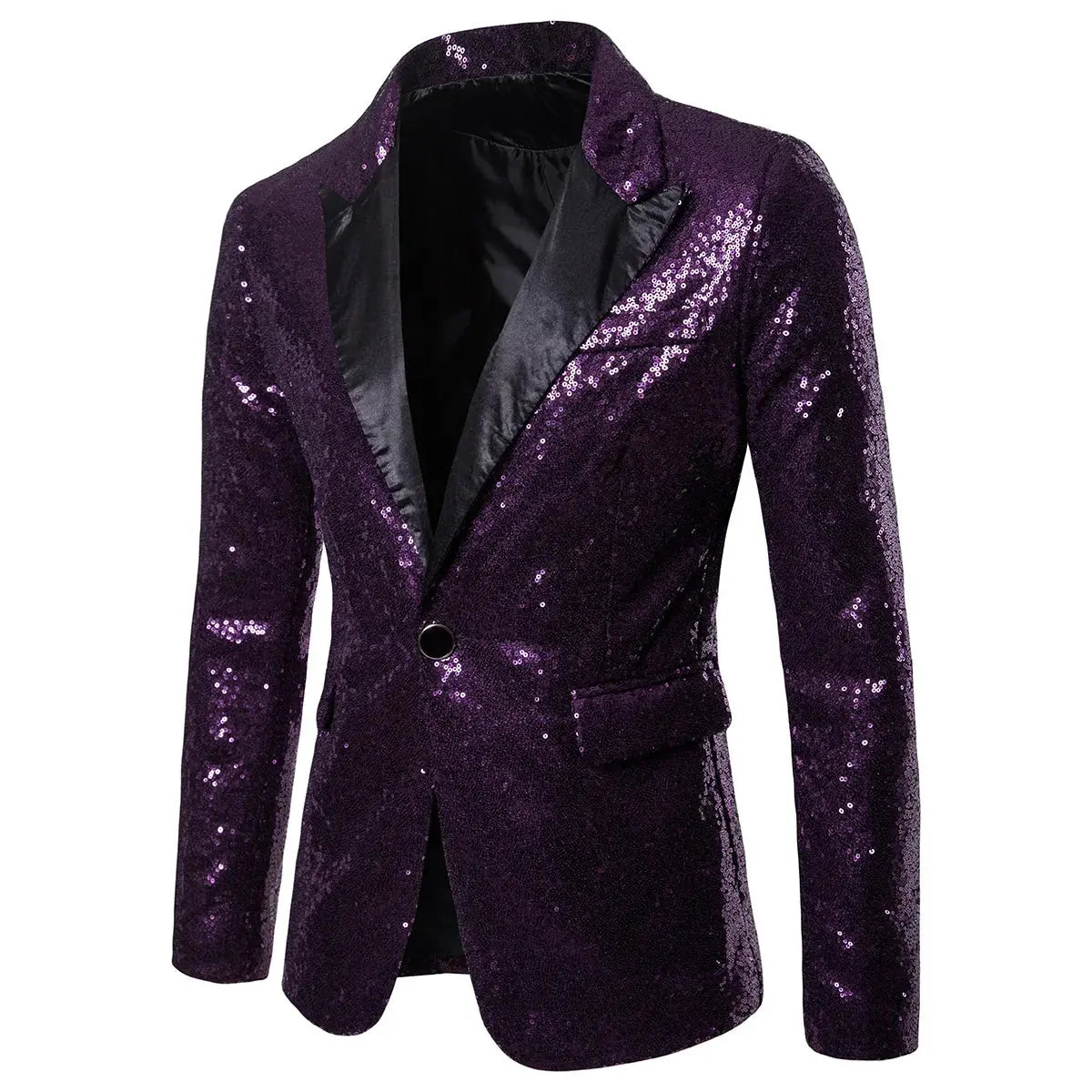 Shiny Sequined Mens Blazer Jacket