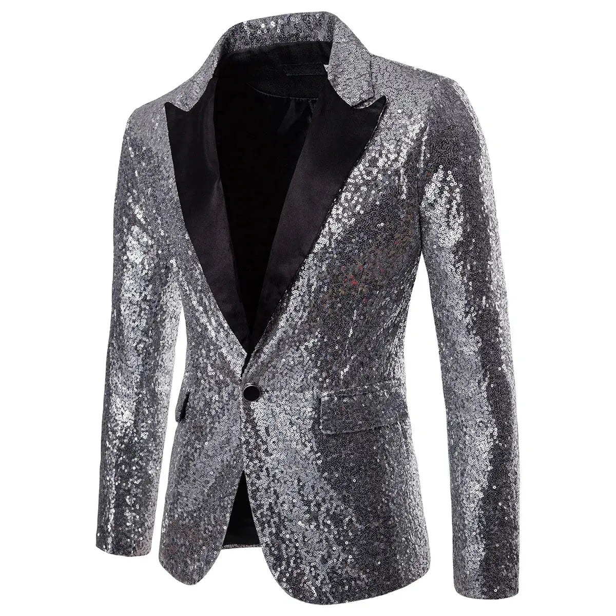 Shiny Sequined Mens Blazer Jacket - OutfitLondon