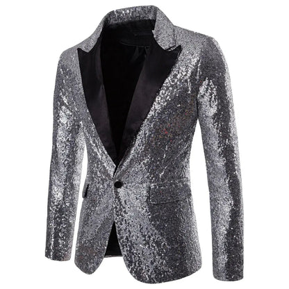 Shiny Sequined Mens Blazer Jacket - OutfitLondon
