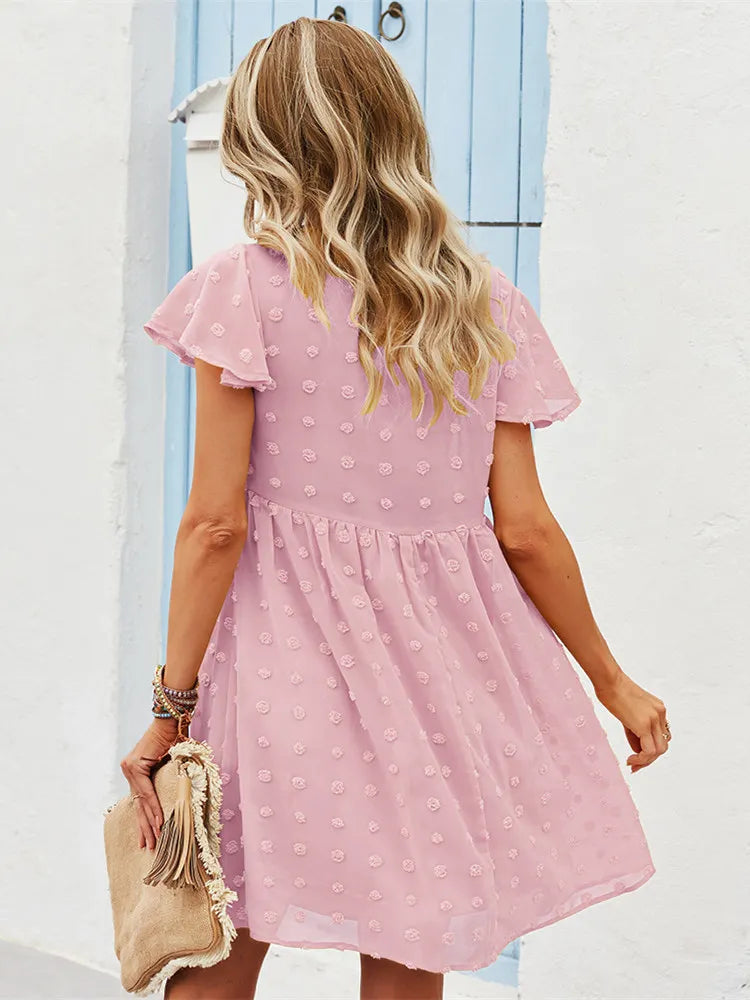 Women's Casual Strapless V Neck Sundress