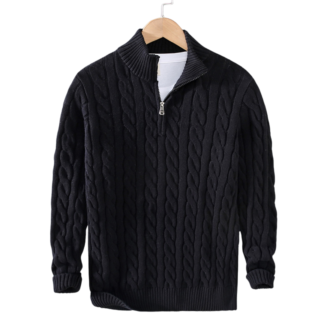 Cozy Acrylic Sweater – High Neck And Breathable Zip