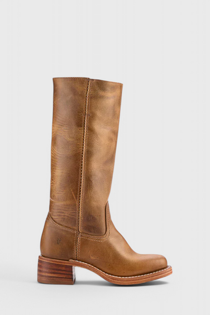 Women's Leather Knee High Heeled Boots