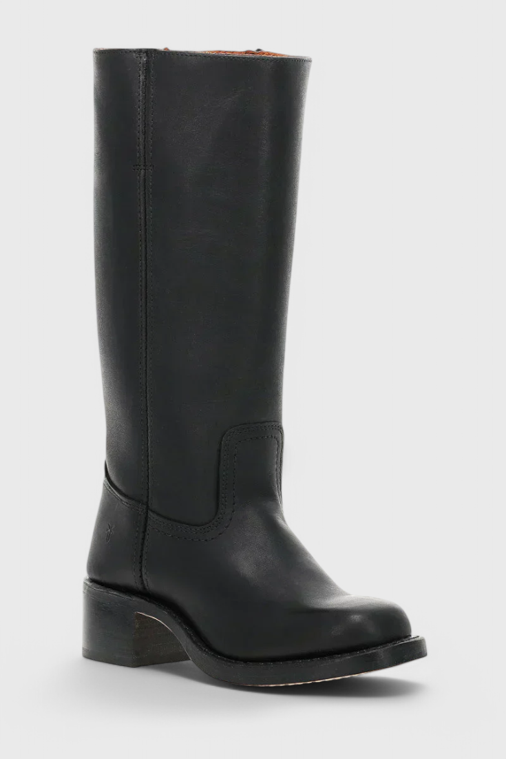 Women's Leather Knee High Heeled Boots