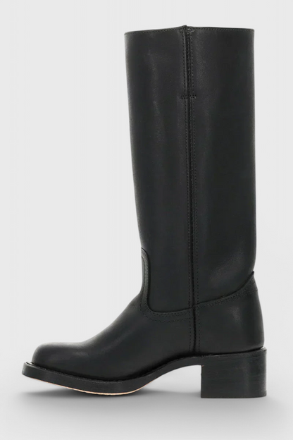 Women's Leather Knee High Heeled Boots
