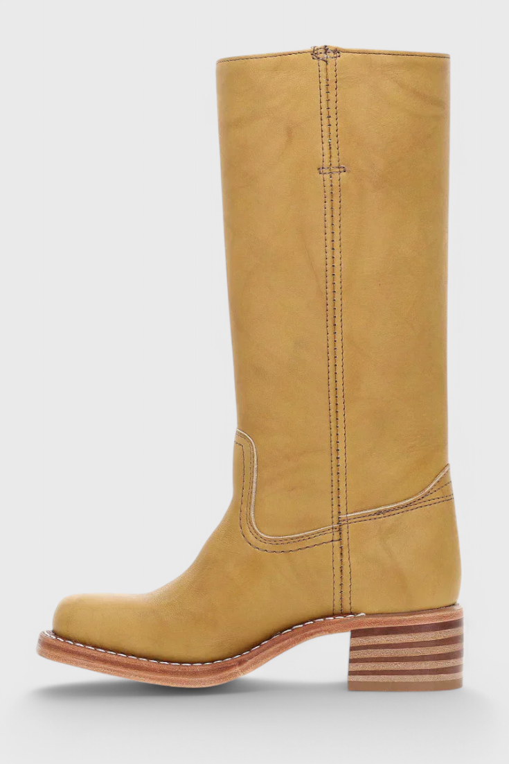 Women's Leather Knee High Heeled Boots