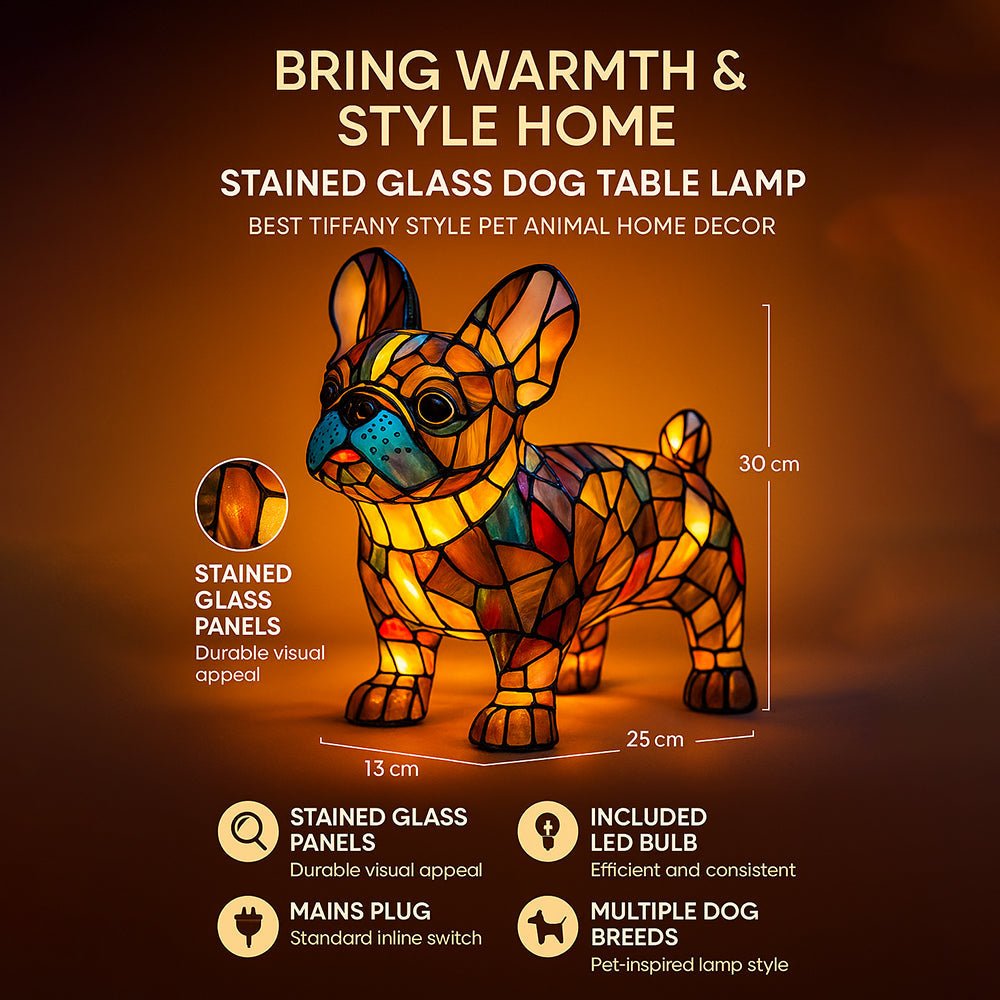 Colorful Glass Dog Lamp Pet Friendly Home Decor Light