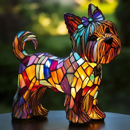 Colorful Glass Dog Lamp Pet Friendly Home Decor Light