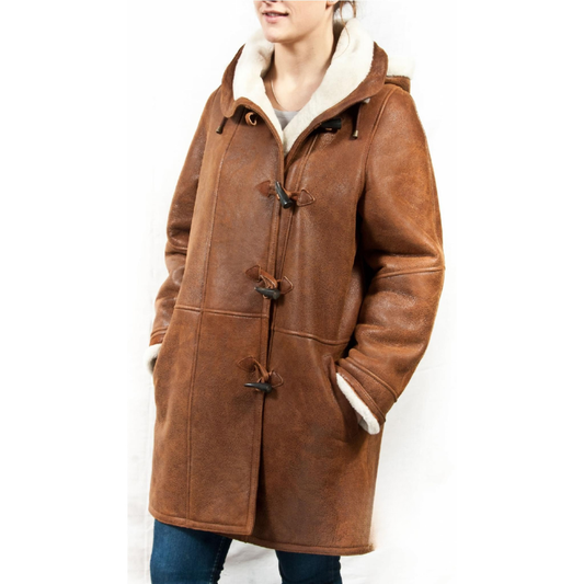 Women's Shearling Lined Hooded Jacket - OutfitLondon