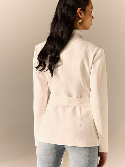 Classic Fit Belted Long Sleeve Jacket