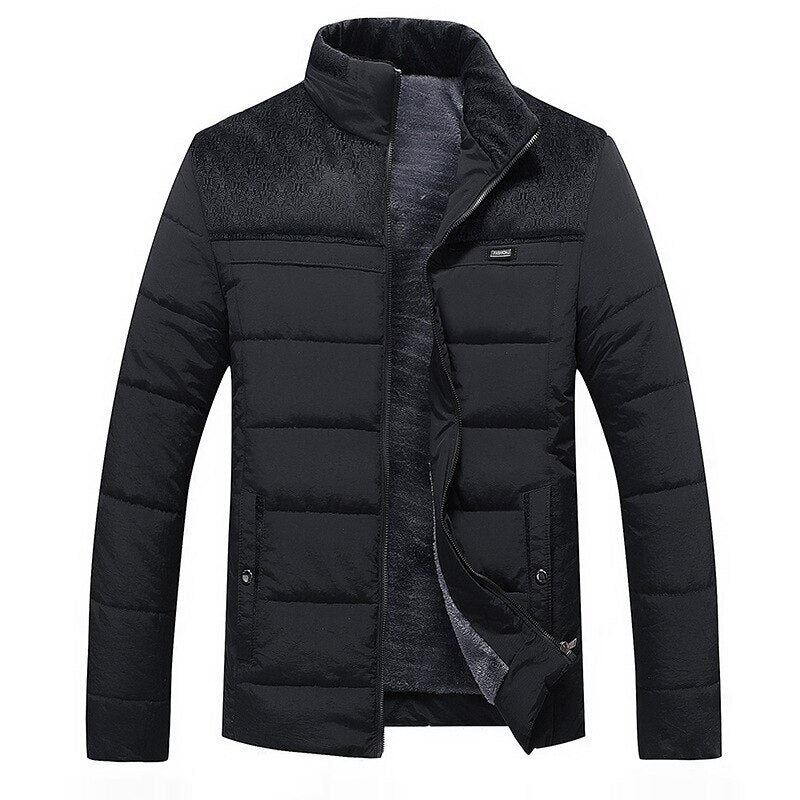 Warm Waterproof Men's Parka Coat with High Collar - OutfitLondon