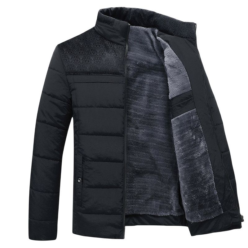 Warm Waterproof Men's Parka Coat with High Collar