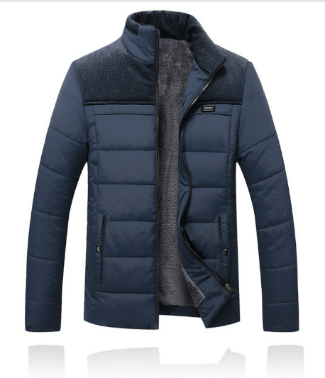Warm Waterproof Men's Parka Coat with High Collar