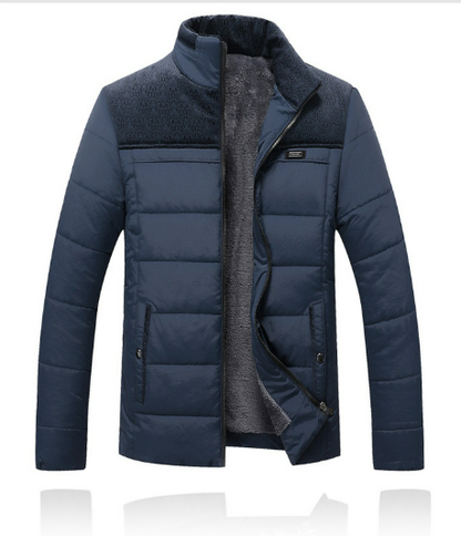Warm Waterproof Men's Parka Coat with High Collar