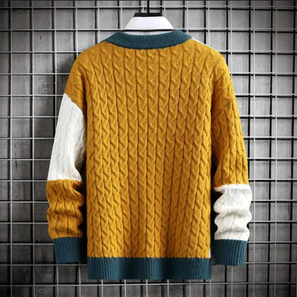 Men's Patchwork Crewneck Sweater