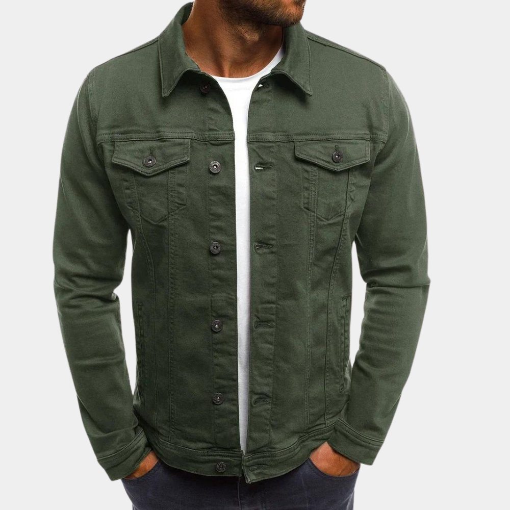 Men's Stylish Fitted Blue Jeans Jacket - OutfitLondon