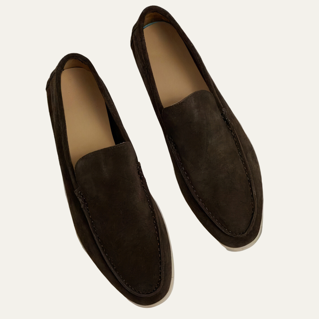 Men's Leather Slip On Dress Loafers - OutfitLondon