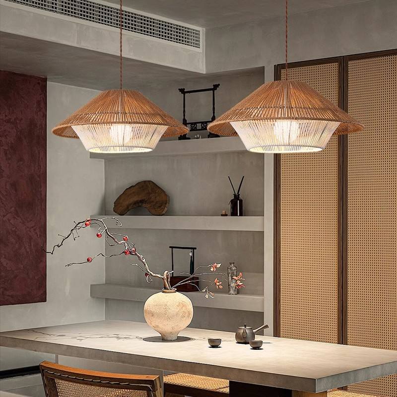 Rustic Wooden Pendant Dining Room Light Fixture - OutfitLondon