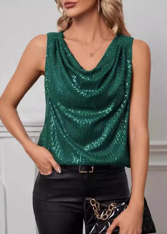 Women's Sequin Vest Sparkle Strapless Loose Fit - OutfitLondon