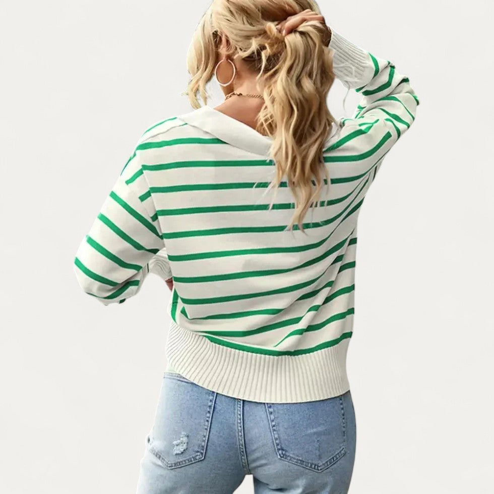 Classic Fit Stripe Crew Neck Sweater