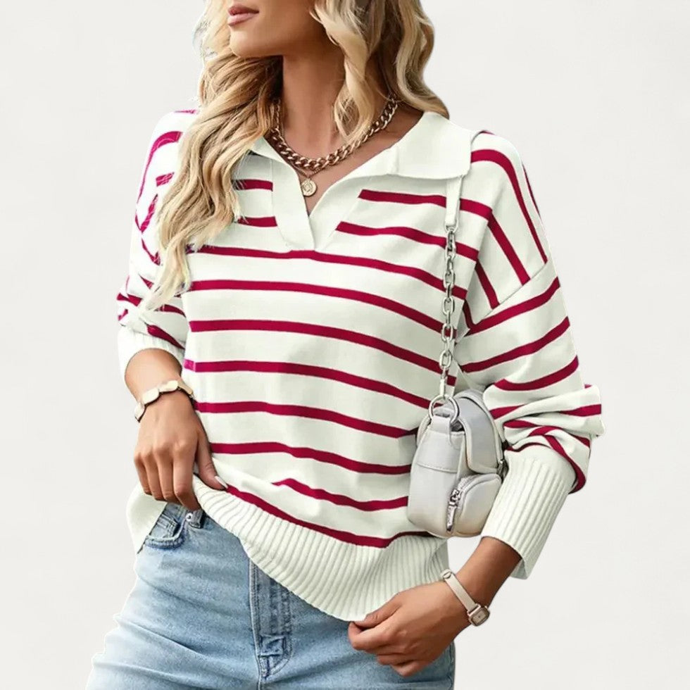 Classic Fit Stripe Crew Neck Sweater