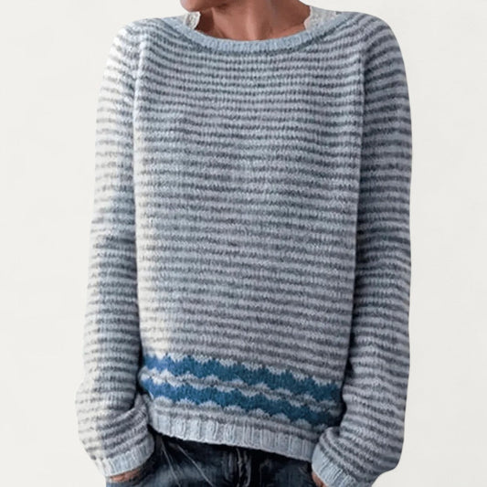 Ladies Classic Patterned Crew Sweater - OutfitLondon