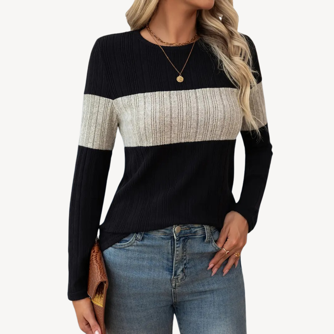 Ladies Multicolor Crew Neck Top - OutfitLondon