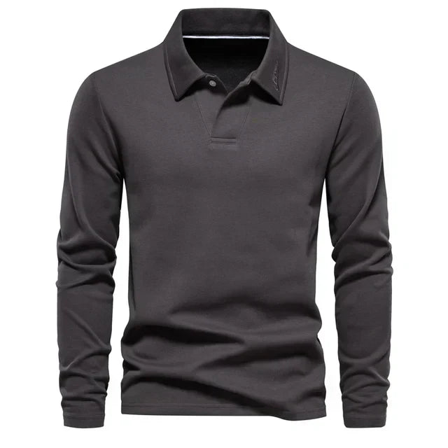 Classic Fit Mens Long Sleeve Polo Shirt - OutfitLondon