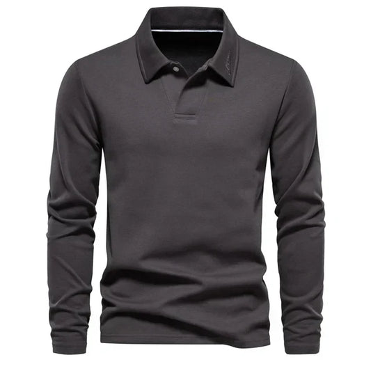 Classic Fit Mens Long Sleeve Polo Shirt - OutfitLondon
