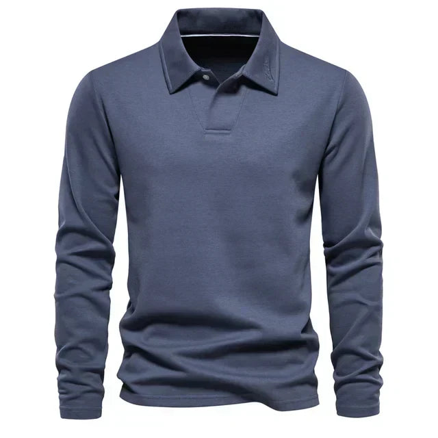 Classic Fit Mens Long Sleeve Polo Shirt