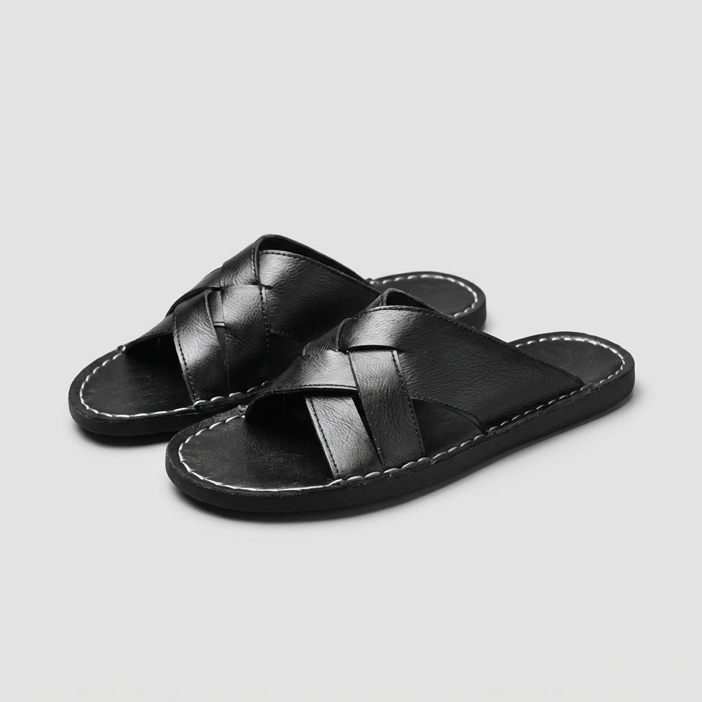 Classic Comfort Slide Sandals with Cross Straps