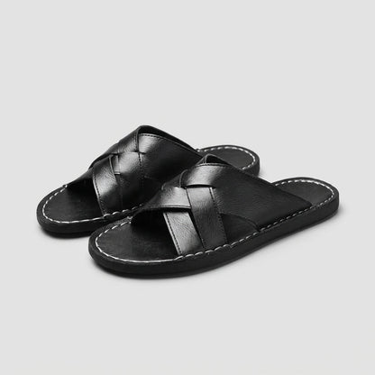 Classic Comfort Slide Sandals with Cross Straps