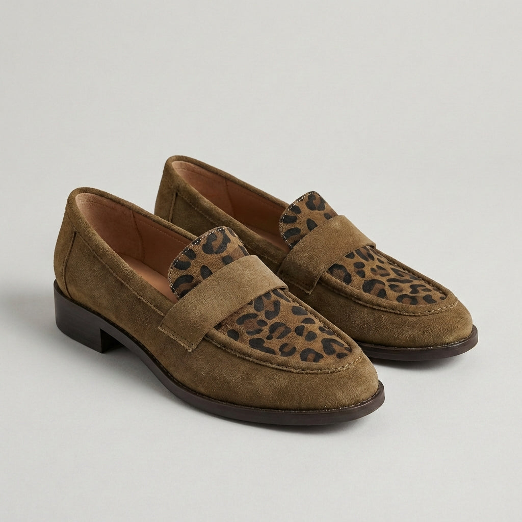 Comfortable Orthopedic Slip On Loafers | Animal Print Strap Shoes