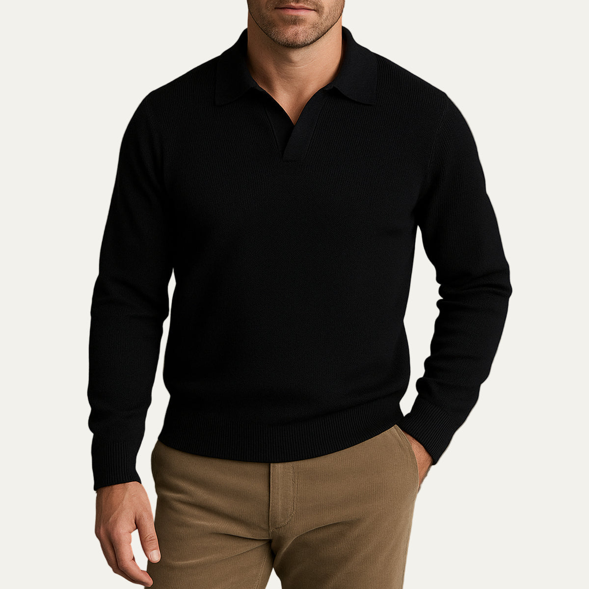 Classic Fit Polo Neck Sweater
