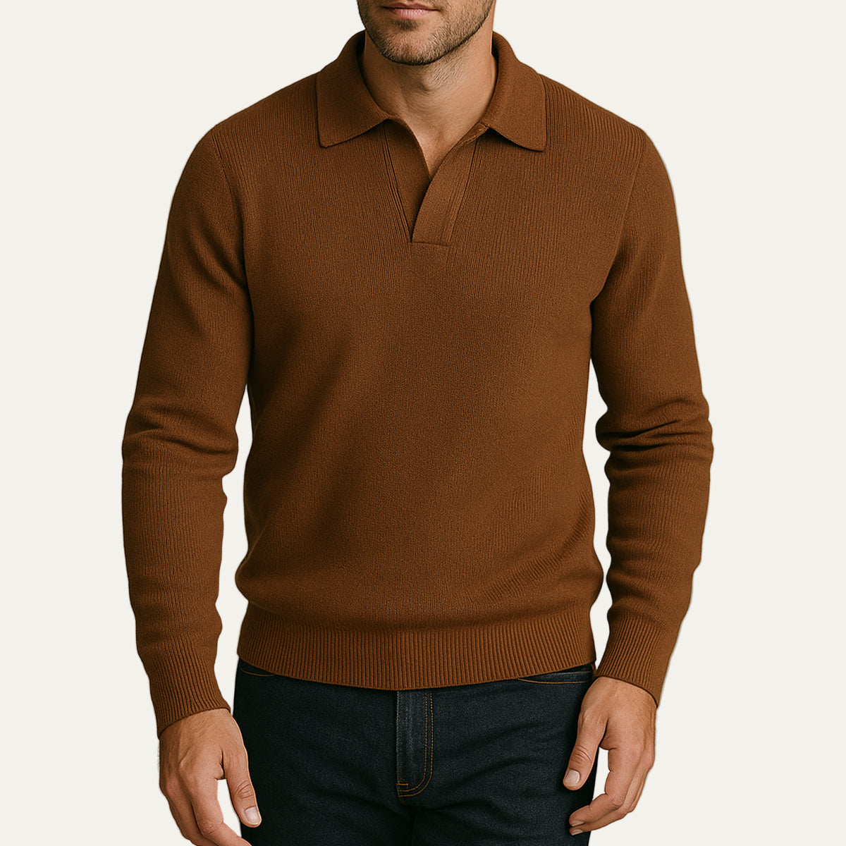 Classic Fit Polo Neck Sweater