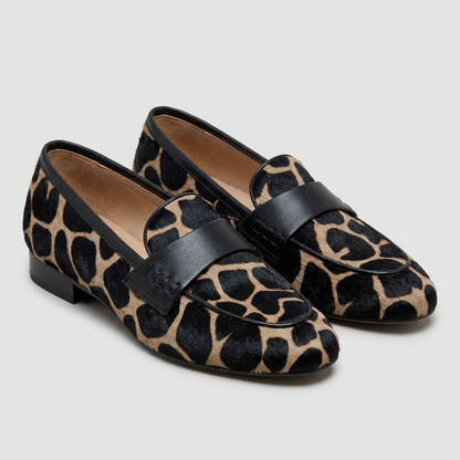 Trendy Animal Print Slip On Loafers