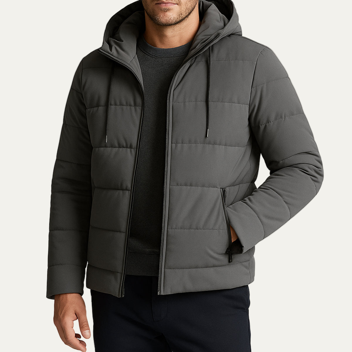 Warm Water Resistant Padded Hooded Coat