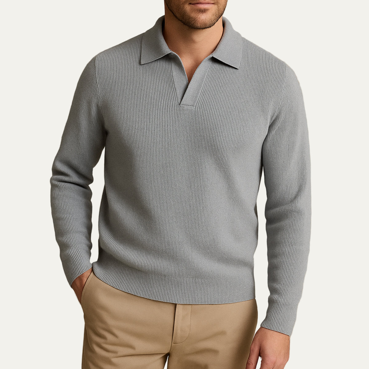 Classic Fit Polo Neck Sweater