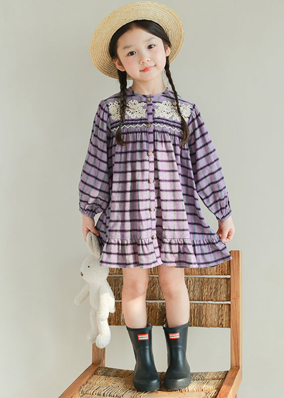 Girls Cotton Striped Dress Breathable White - OutfitLondon