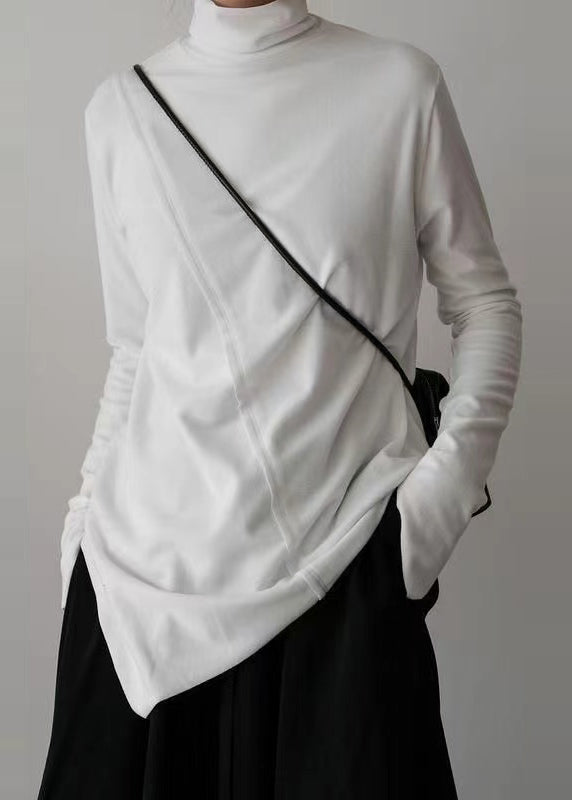 Women's Cotton Asymmetrical White Plus Size - OutfitLondon